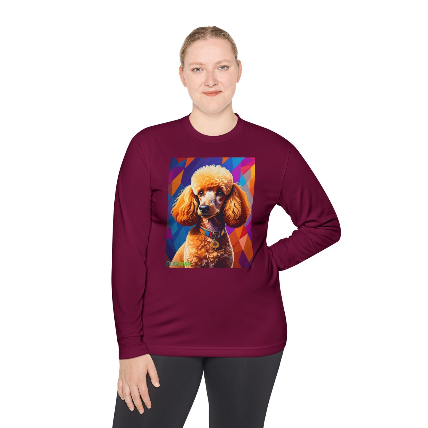 Pup Art Canvas Sport Long Sleeve Tee (Mini Poodle)