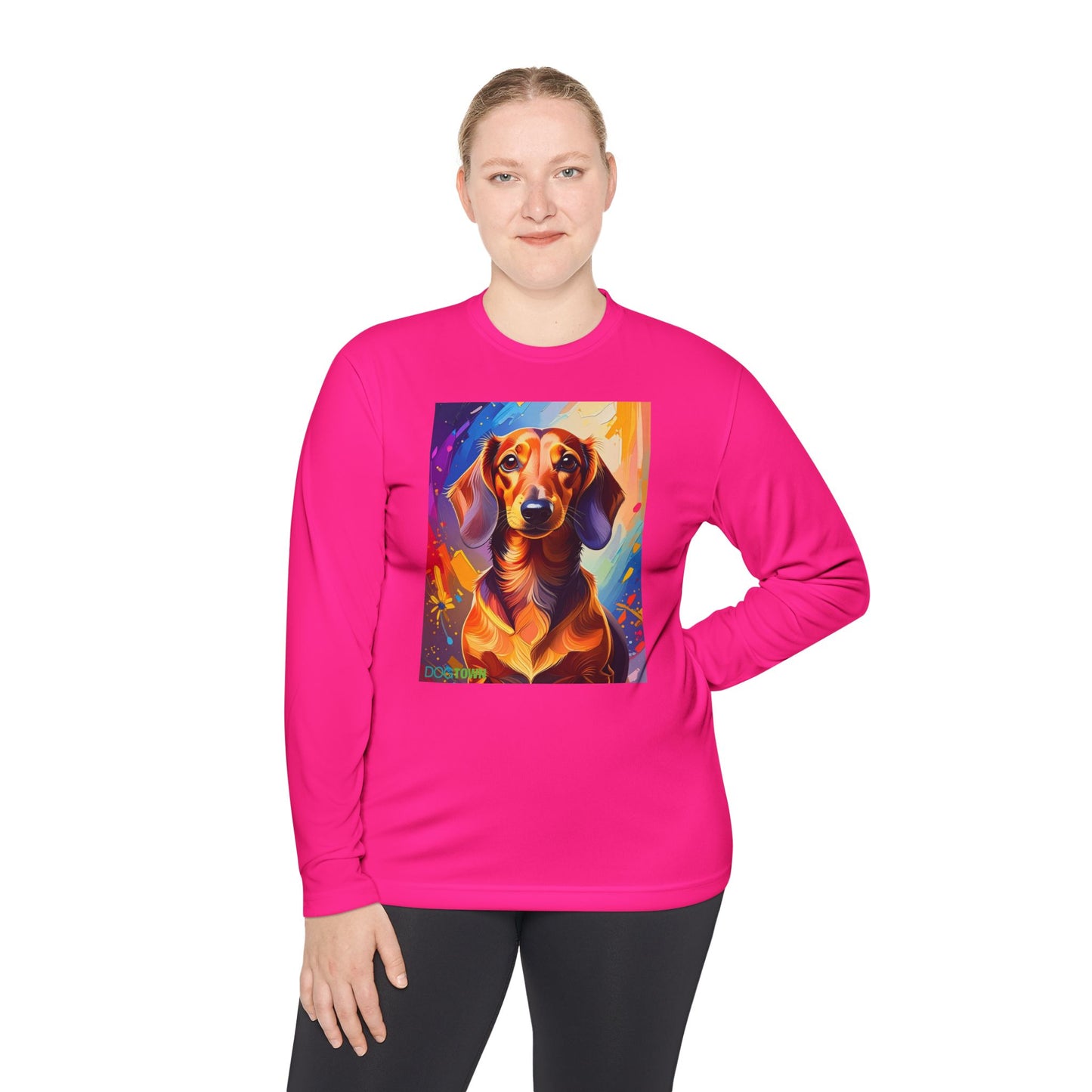 Pup Art Canvas Sport Long Sleeve Tee (Dachshund)