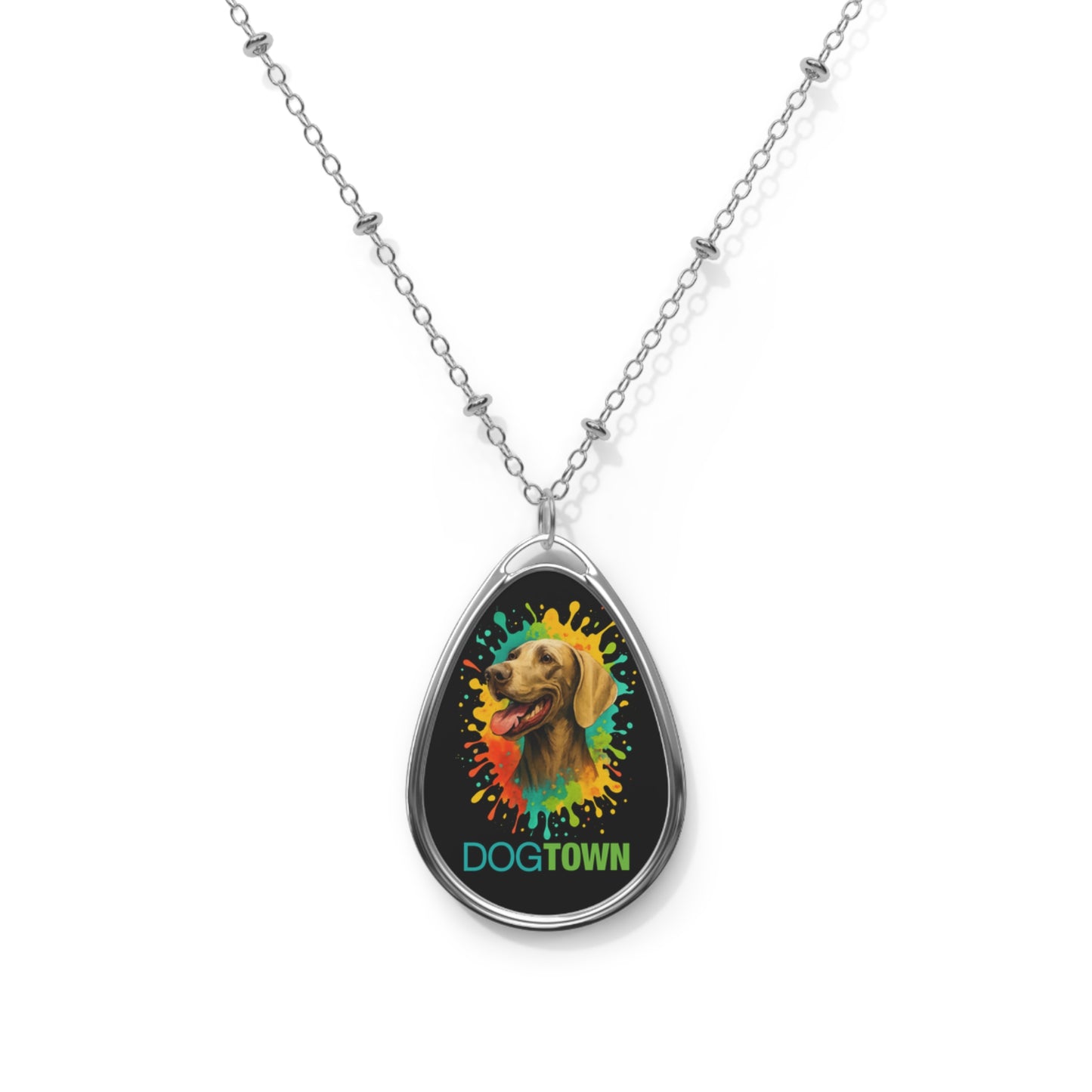 Dogtown Oval Necklace - Weimaraner
