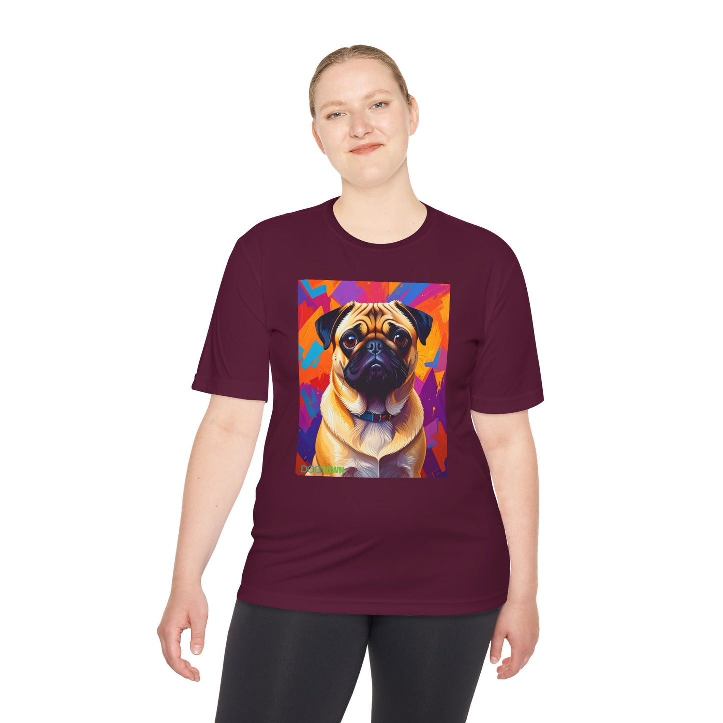 Pup Art Canvas Unisex Moisture Wicking Tee (Pug)