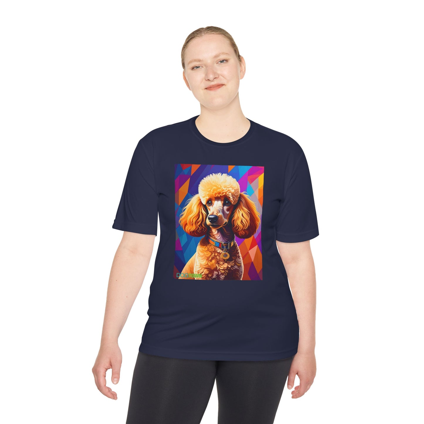 Pup Art Canvas Unisex Moisture Wicking Tee (Mini Poodle)