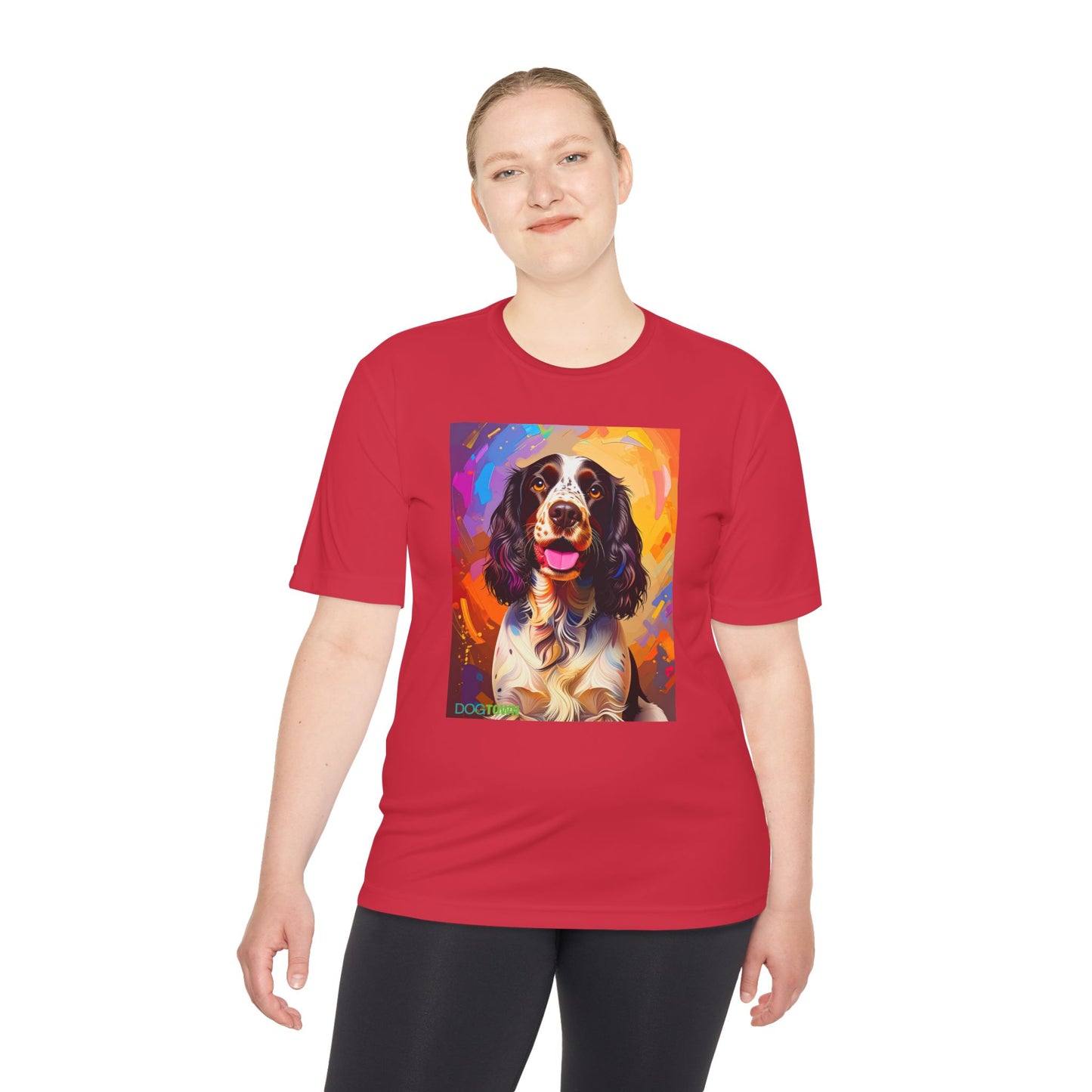 Pup Art Canvas Unisex Moisture Wicking Tee (English Springer Spaniel - 3)