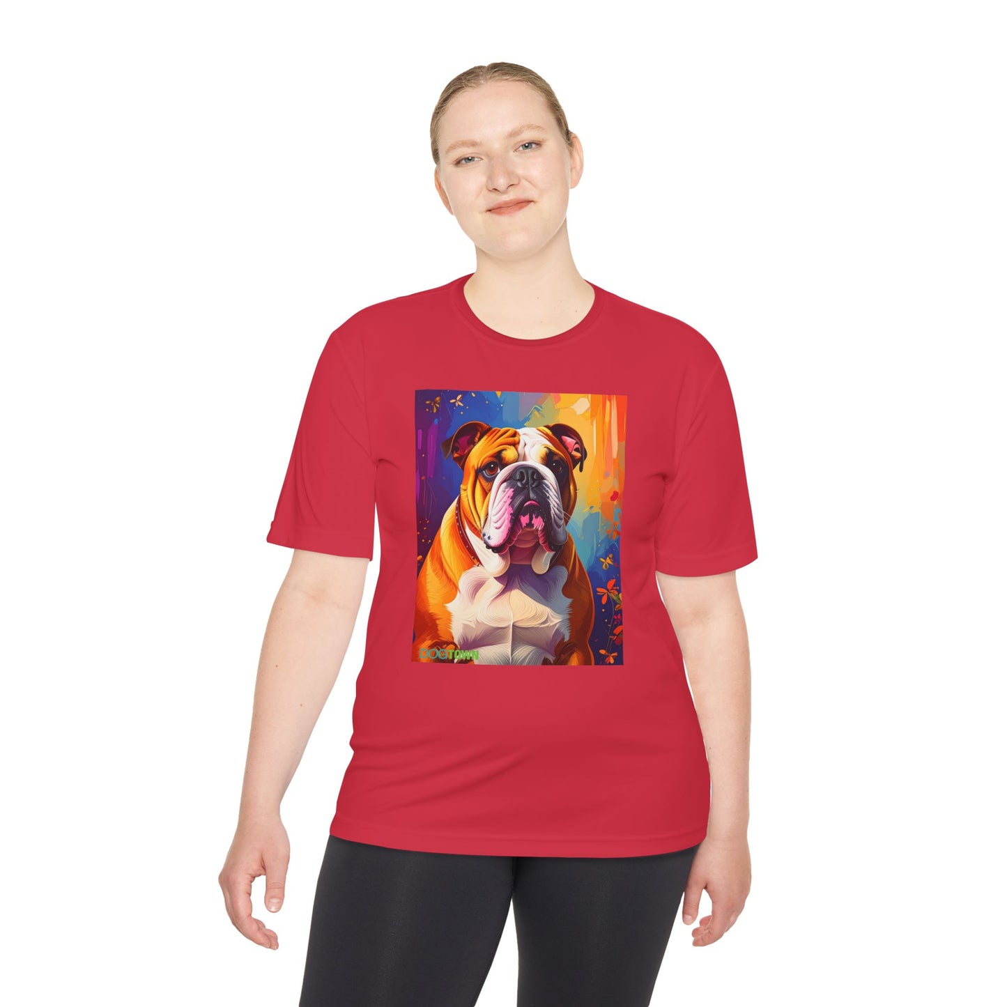 Pup Art Canvas Unisex Moisture Wicking Tee (English Bulldog)