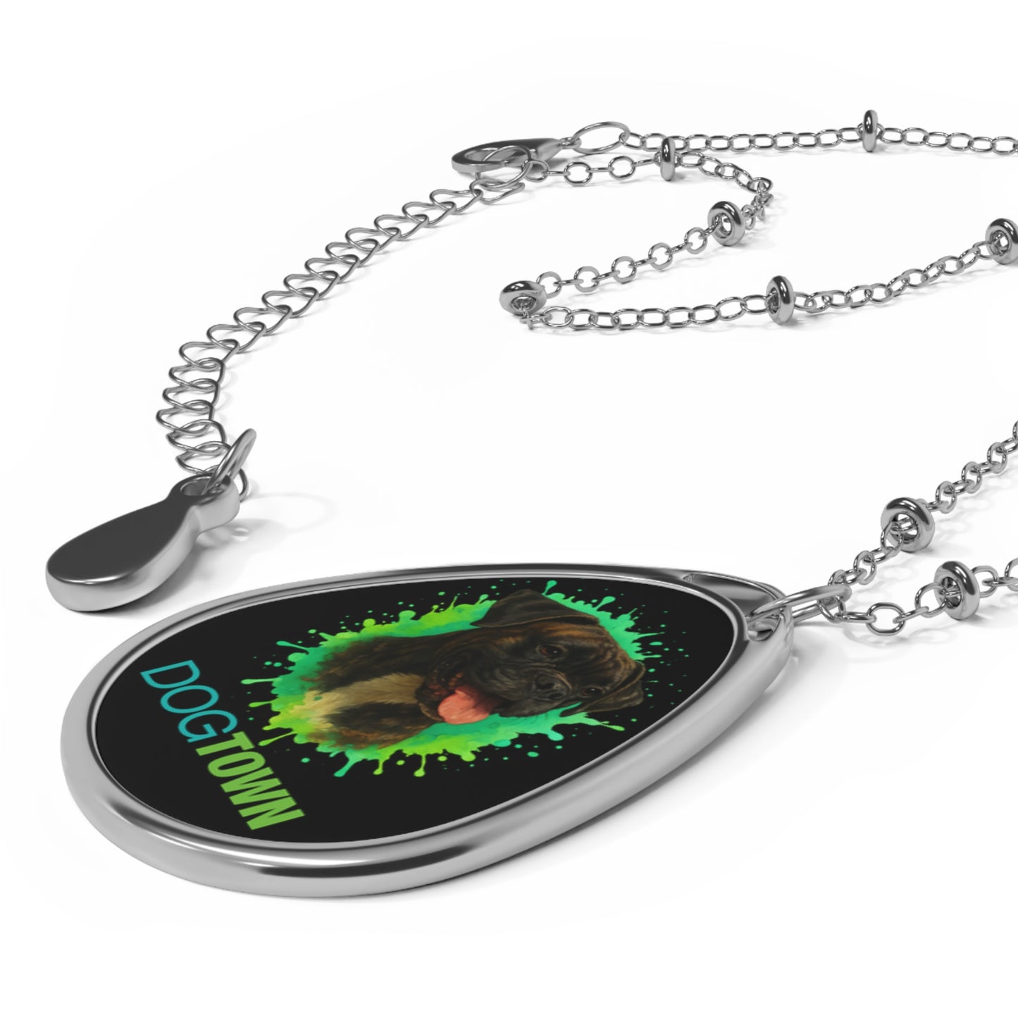 Dogtown Oval Necklace - Brindle Boxer