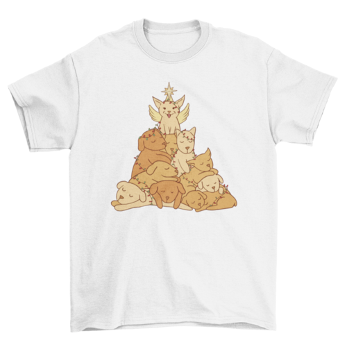 Puupy dog christmas tree t-shirt