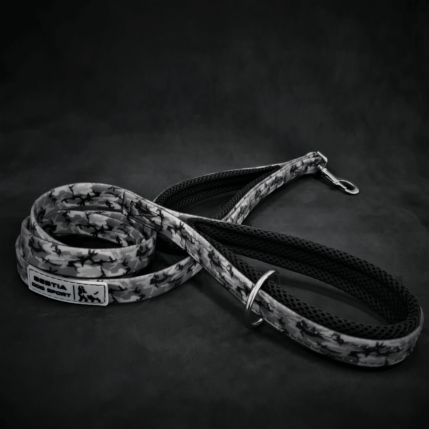 BESTIA DOG SPORT dual handle leash grey camo