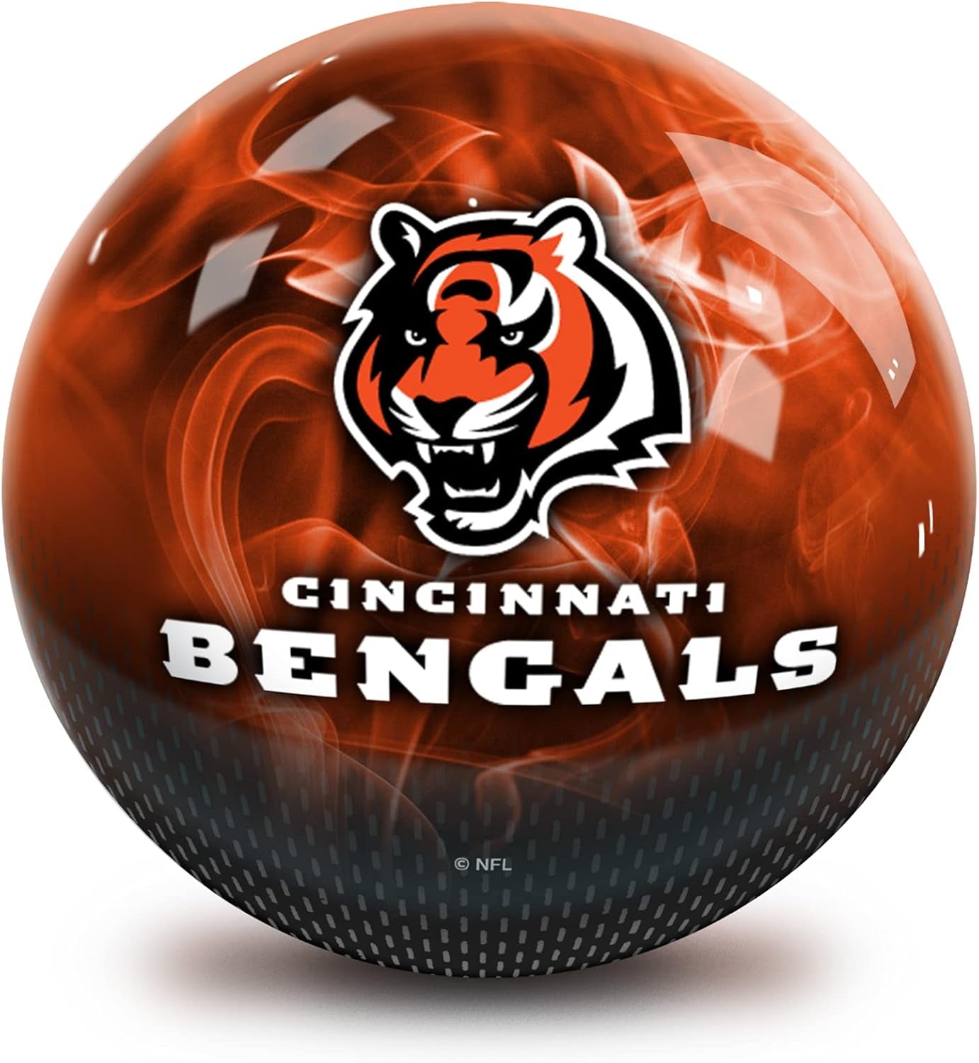 NFL Cincinnati Bengals on Fire Undrilled Bowling Ball