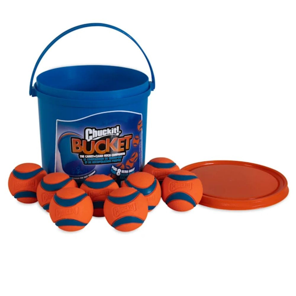 Chuckit! Bucket With Ultra Ball Dog Toy Medium 8Pk