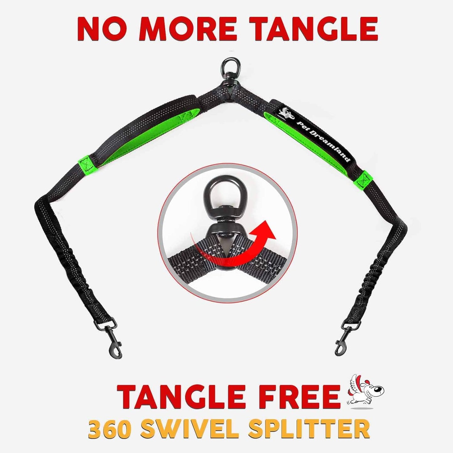 Double No Tangle Swivel Dog Coupler