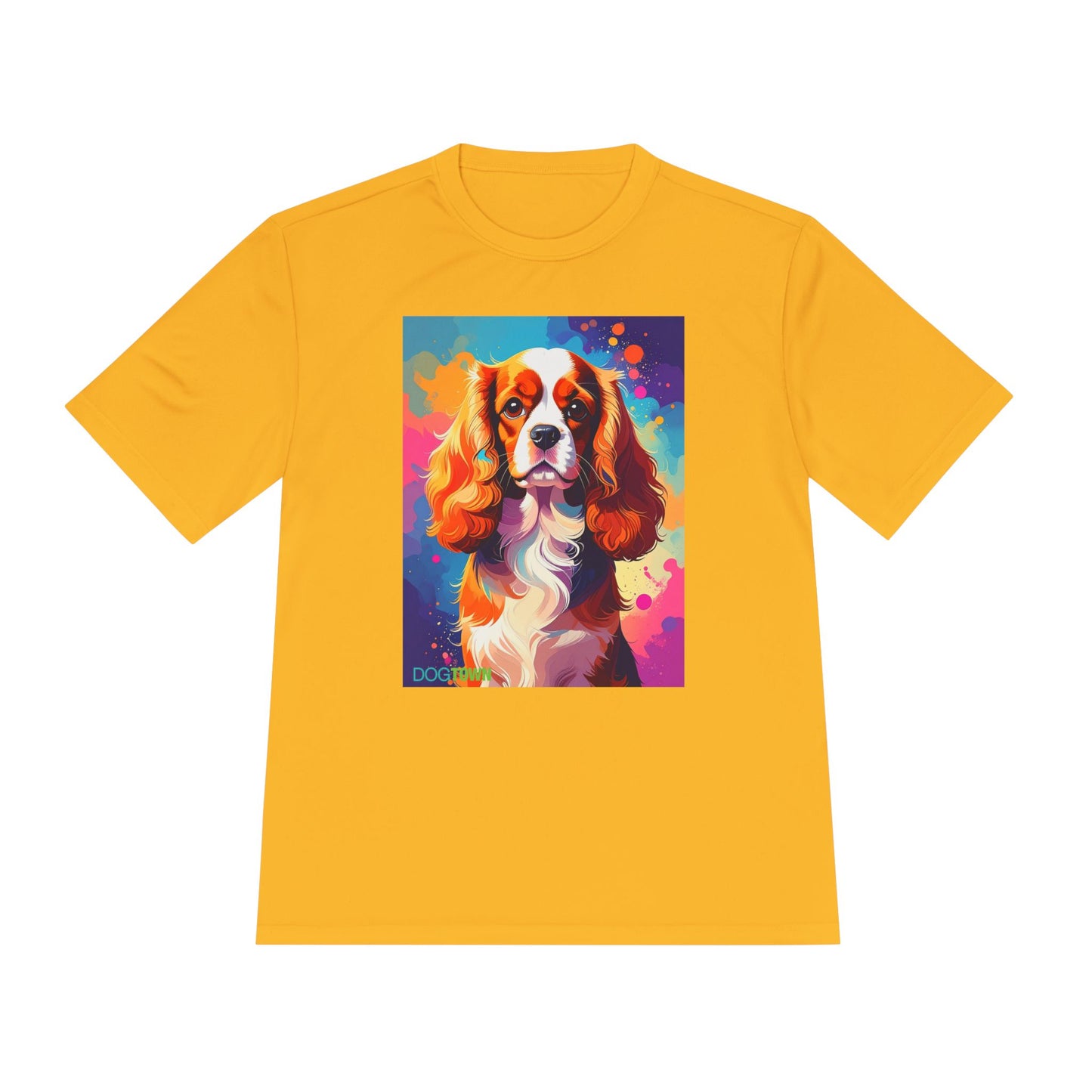 Pup Art Canvas Unisex Moisture Wicking Tee (Cavalier King Charles Spaniel)