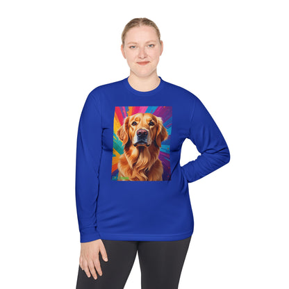Pup Art Canvas Sport Long Sleeve Tee (Golden Retriever)