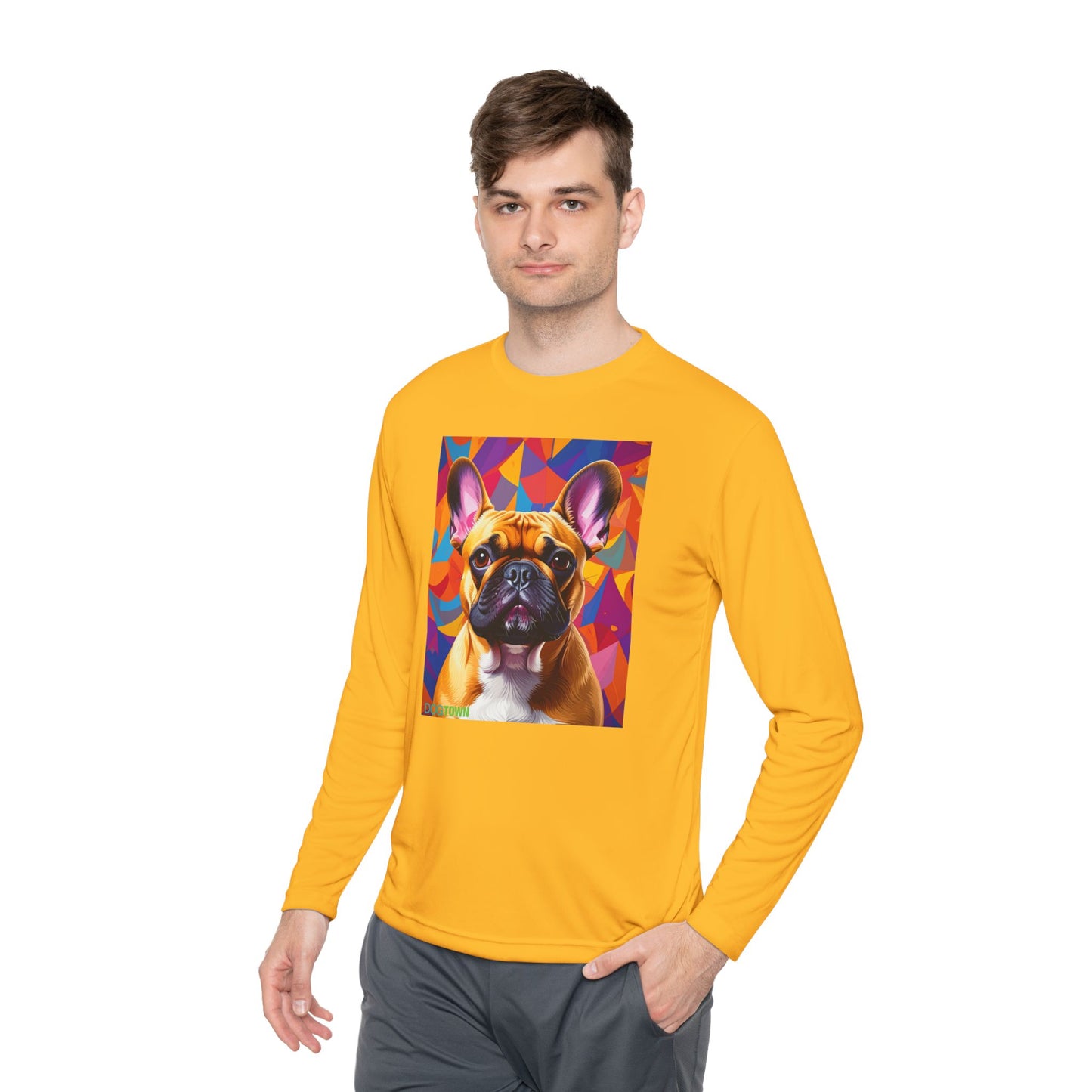 Pup Art Canvas Sport Long Sleeve Tee (French Bulldog)