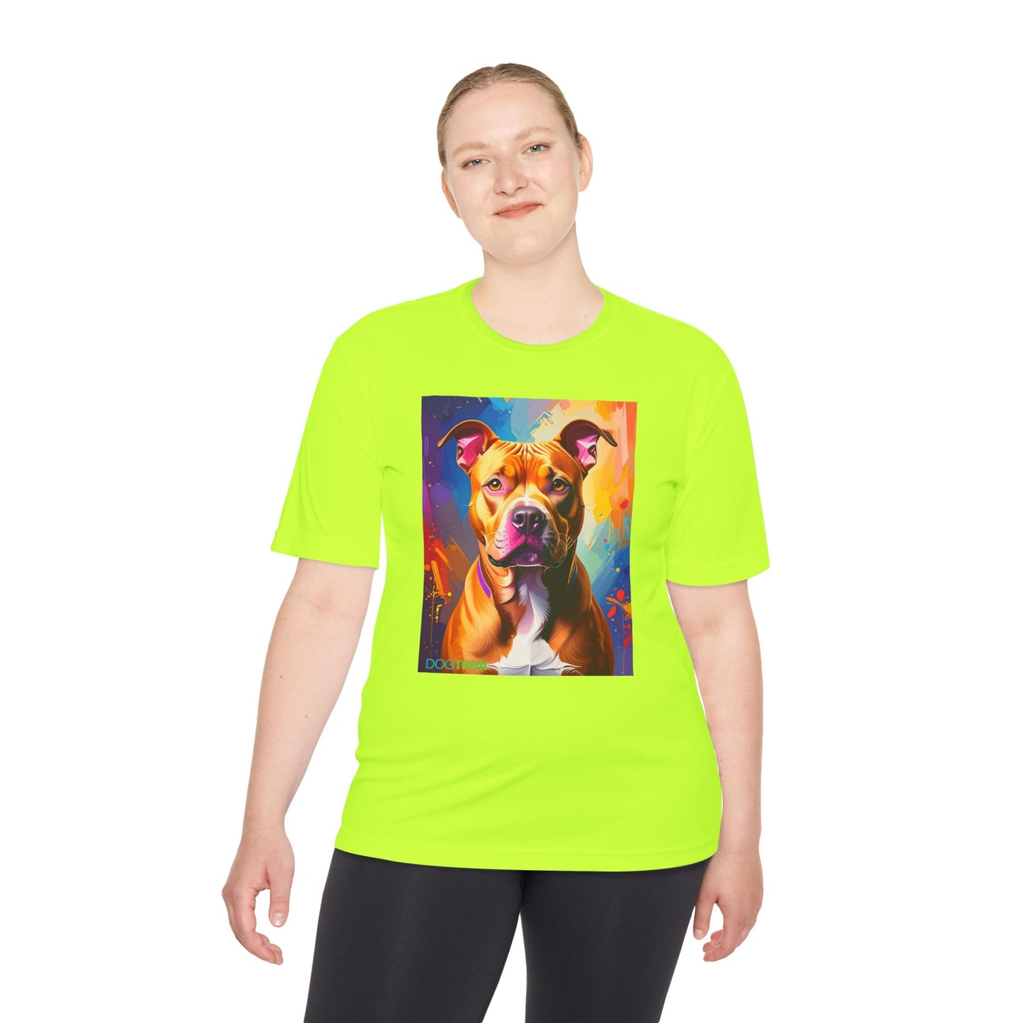 Pup Art Canvas Unisex Moisture Wicking Tee (Pit Bull)