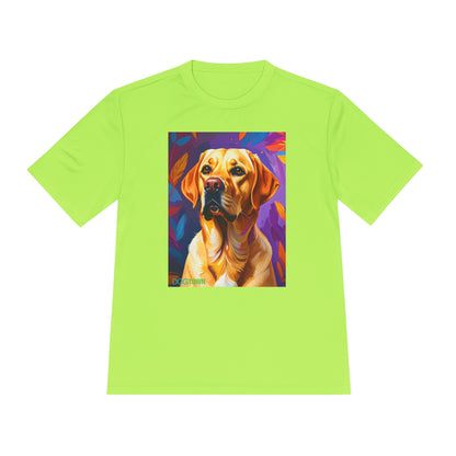 Pup Art Canvas Unisex Moisture Wicking Tee (Yellow Lab)