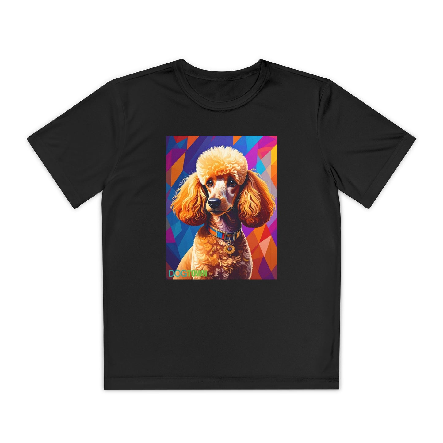 Pup Art Canvas - Kid's Sport Short Sleeve Tee (Toy Poodle)