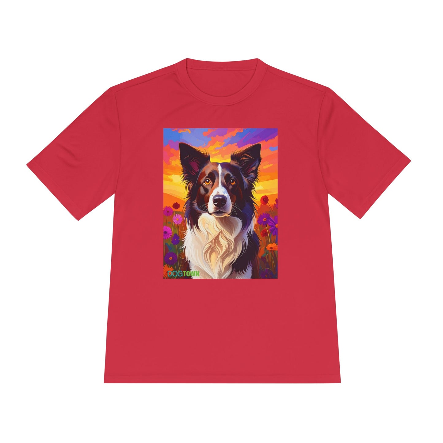 Pup Art Canvas Unisex Moisture Wicking Tee (Border Collie)
