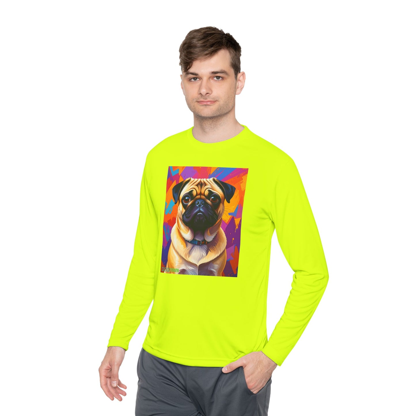 Pup Art Canvas Sport Long Sleeve Tee (Pug)