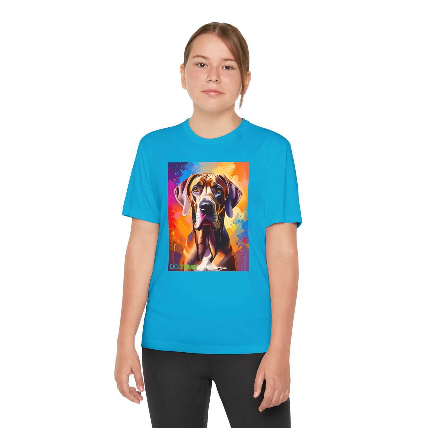 Pup Art Canvas - Kid's Sport Short Sleeve Tee (Great Dane)