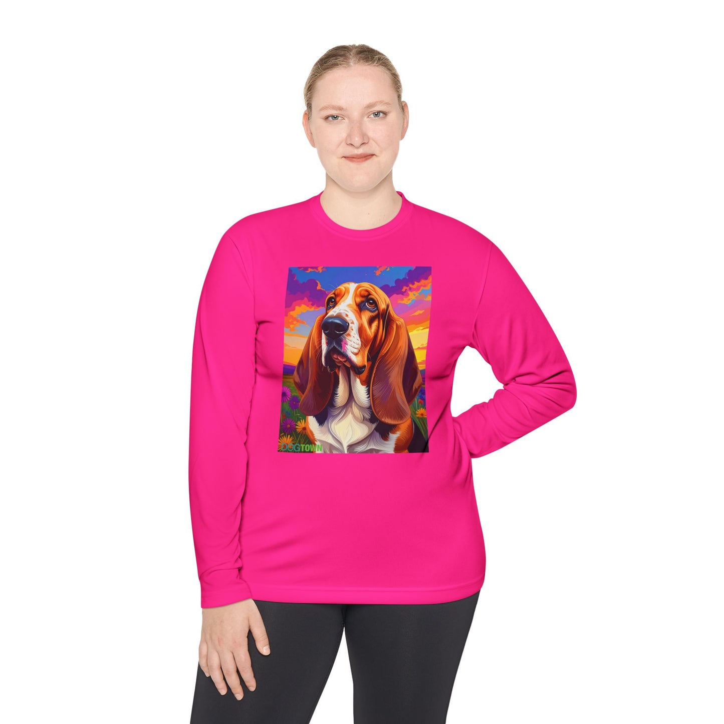 Pup Art Canvas Sport Long Sleeve Tee (Basset Hound)