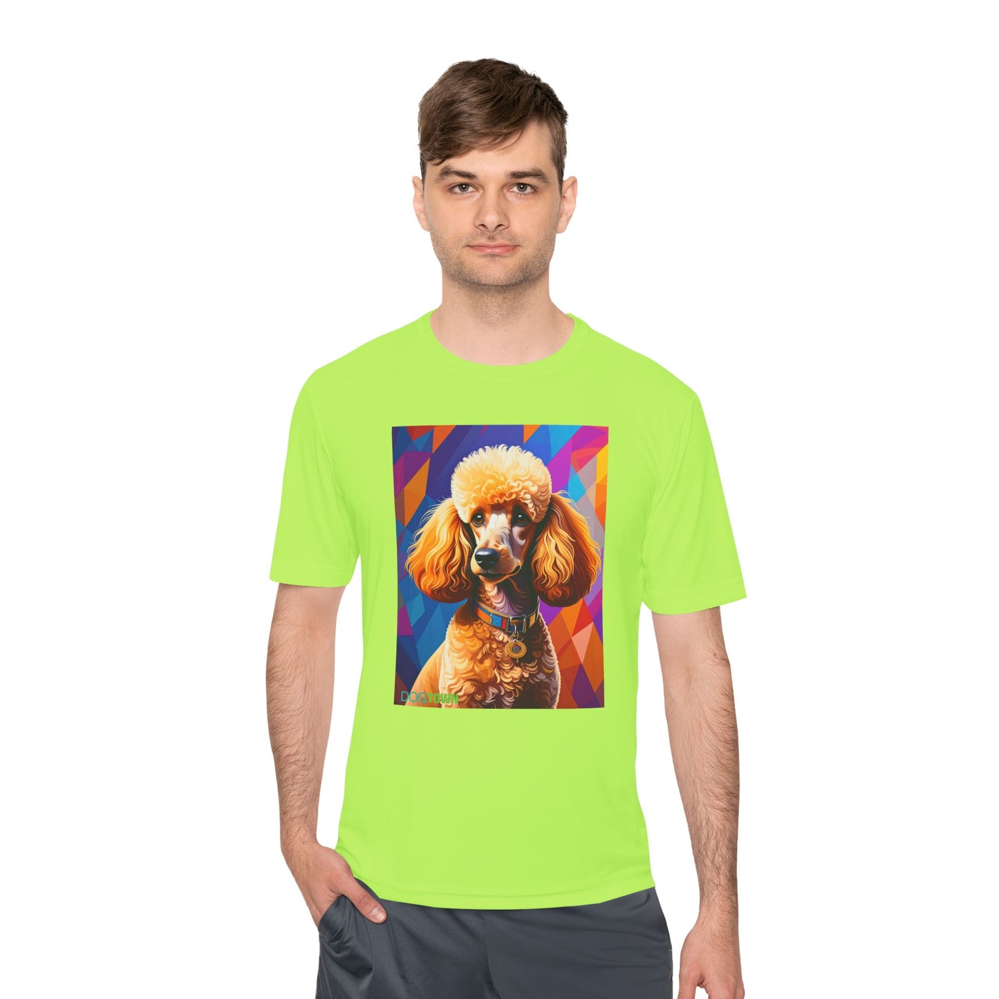 Pup Art Canvas Unisex Moisture Wicking Tee (Mini Poodle)