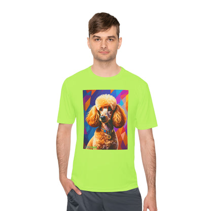 Pup Art Canvas Unisex Moisture Wicking Tee (Mini Poodle)