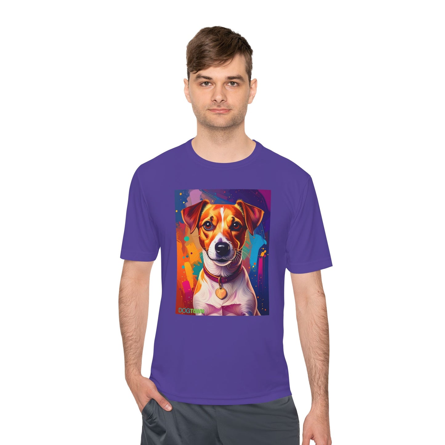 Pup Art Canvas Unisex Moisture Wicking Tee (Jack Russell Terrier)