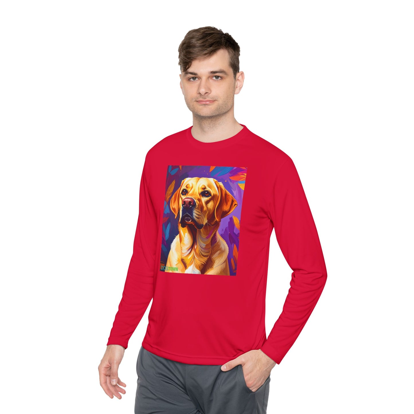 Pup Art Canvas Sport Long Sleeve Tee (Yellow Lab)