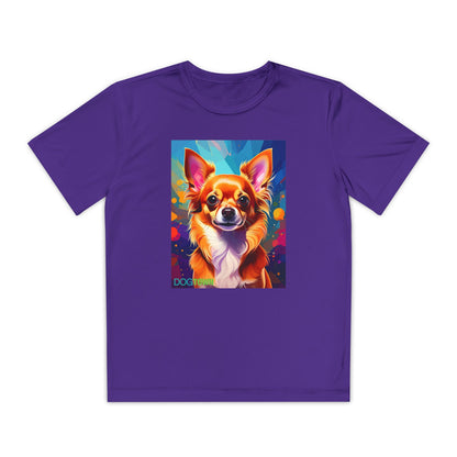 Pup Art Canvas - Kid's Sport Short Sleeve Tee (Chihuauha)