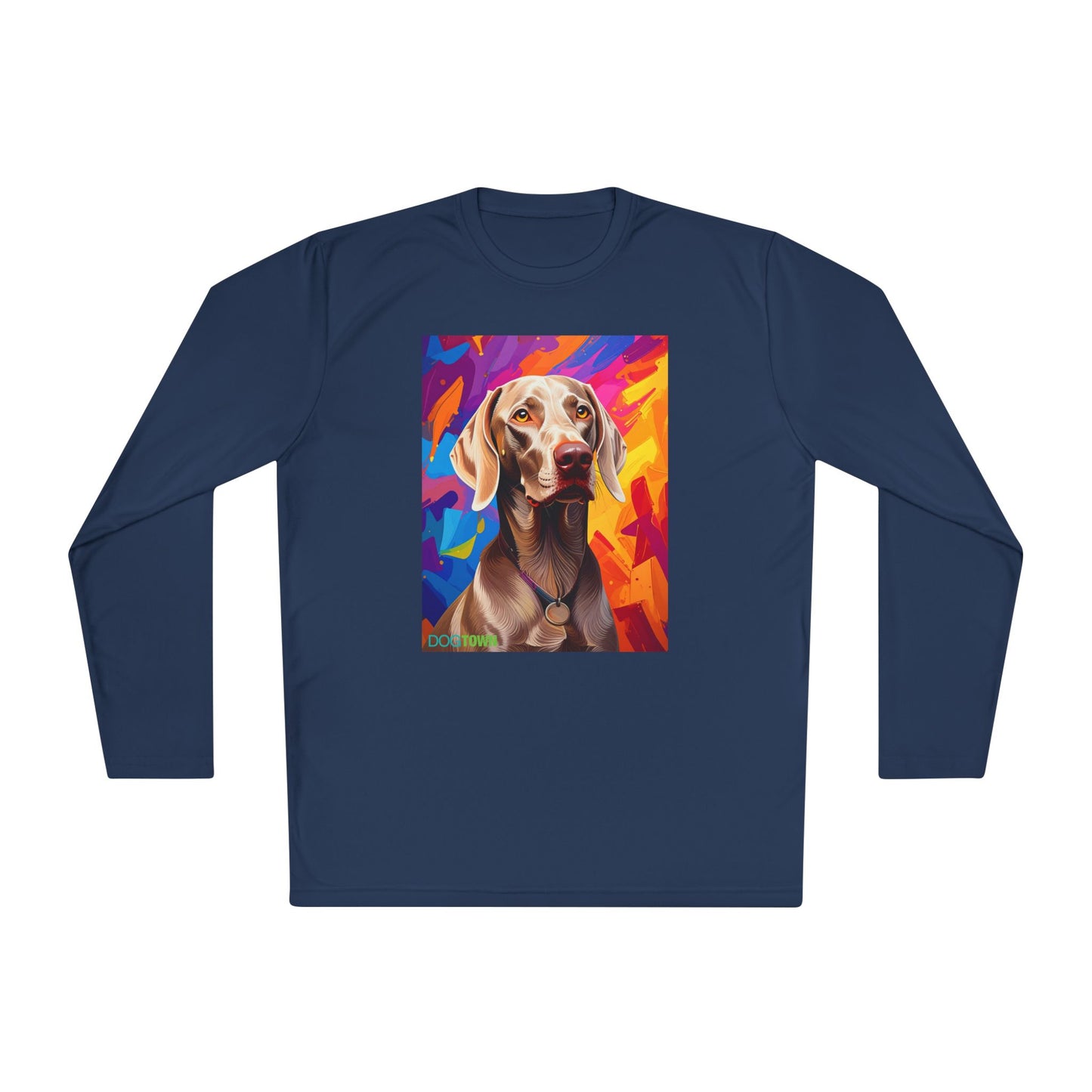Pup Art Canvas Sport Long Sleeve Tee (Weimaraner)