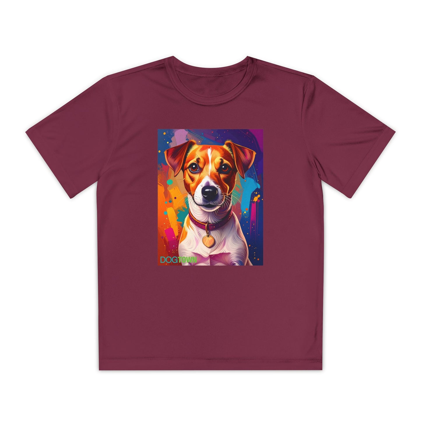 Pup Art Canvas - Kid's Sport Short Sleeve Tee (Jack Russell Terrier)