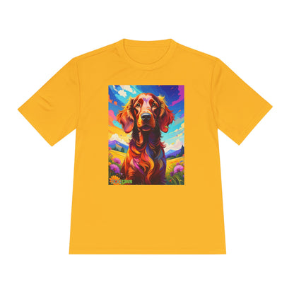 Pup Art Canvas Unisex Moisture Wicking Tee (Irish Setter)