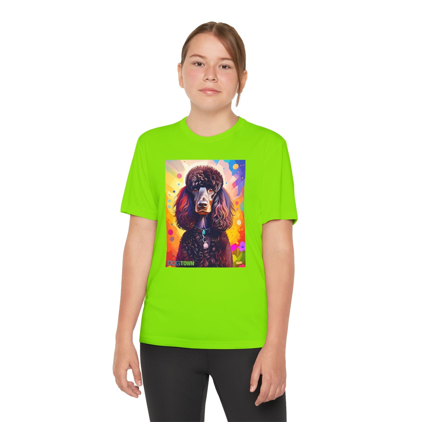 Pup Art Canvas - Kid's Sport Short Sleeve Tee (Standard Poodle)