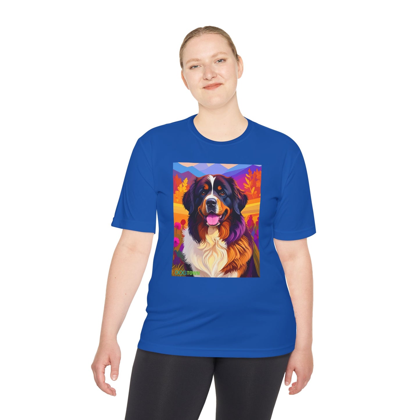 Pup Art Canvas Unisex Moisture Wicking Tee (Bernese Mountain Dog)