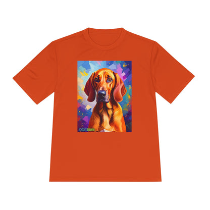 Pup Art Canvas Unisex Moisture Wicking Tee (Redbone Coonhound)