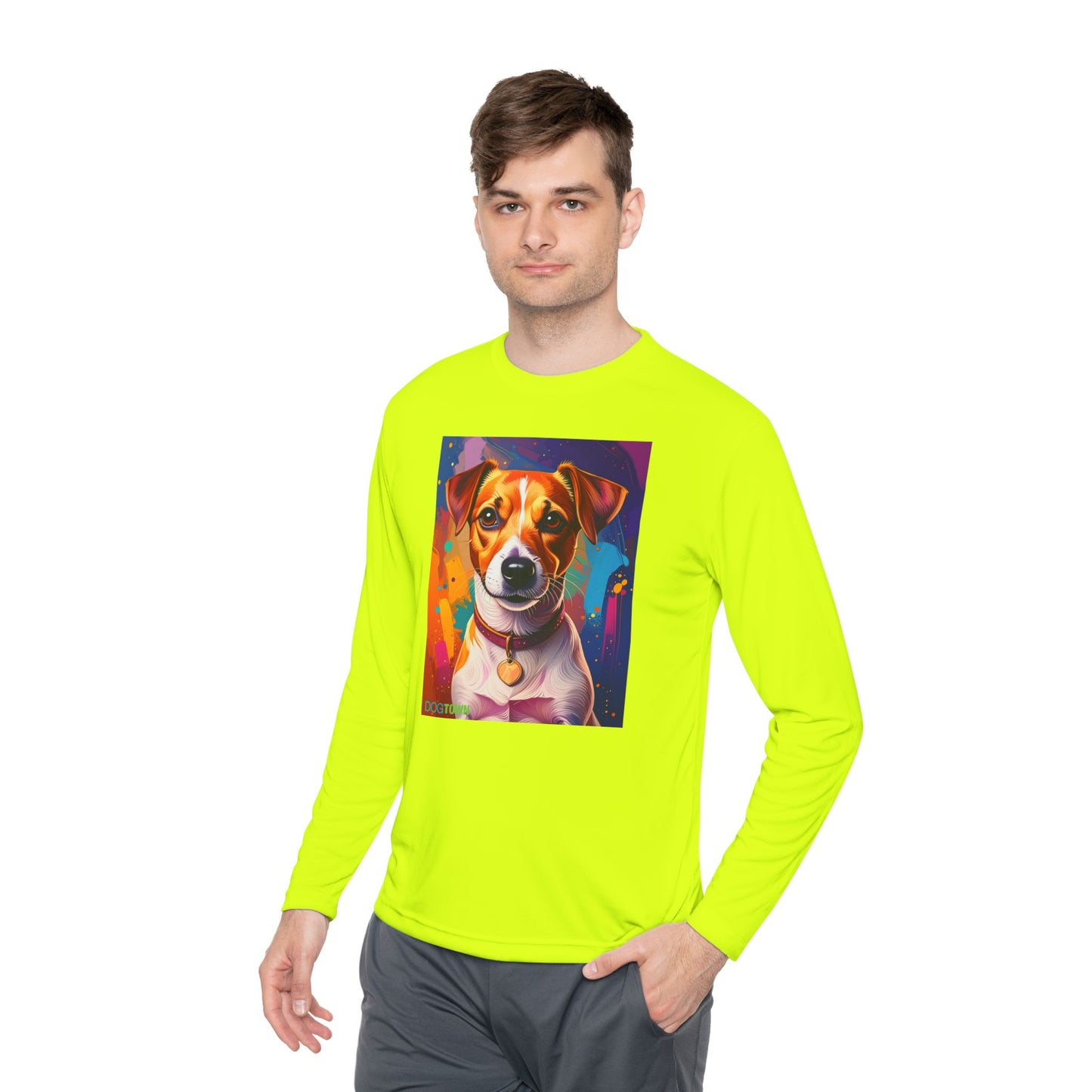 Pup Art Canvas Sport Long Sleeve Tee (Jack Russell Terrier)