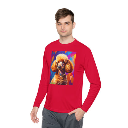 Pup Art Canvas Sport Long Sleeve Tee (Mini Poodle)