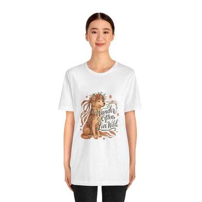 Dogtown Boho Revival "Wander Often, Live Wild" Unisex Jersey Tee (Golden Retriever)