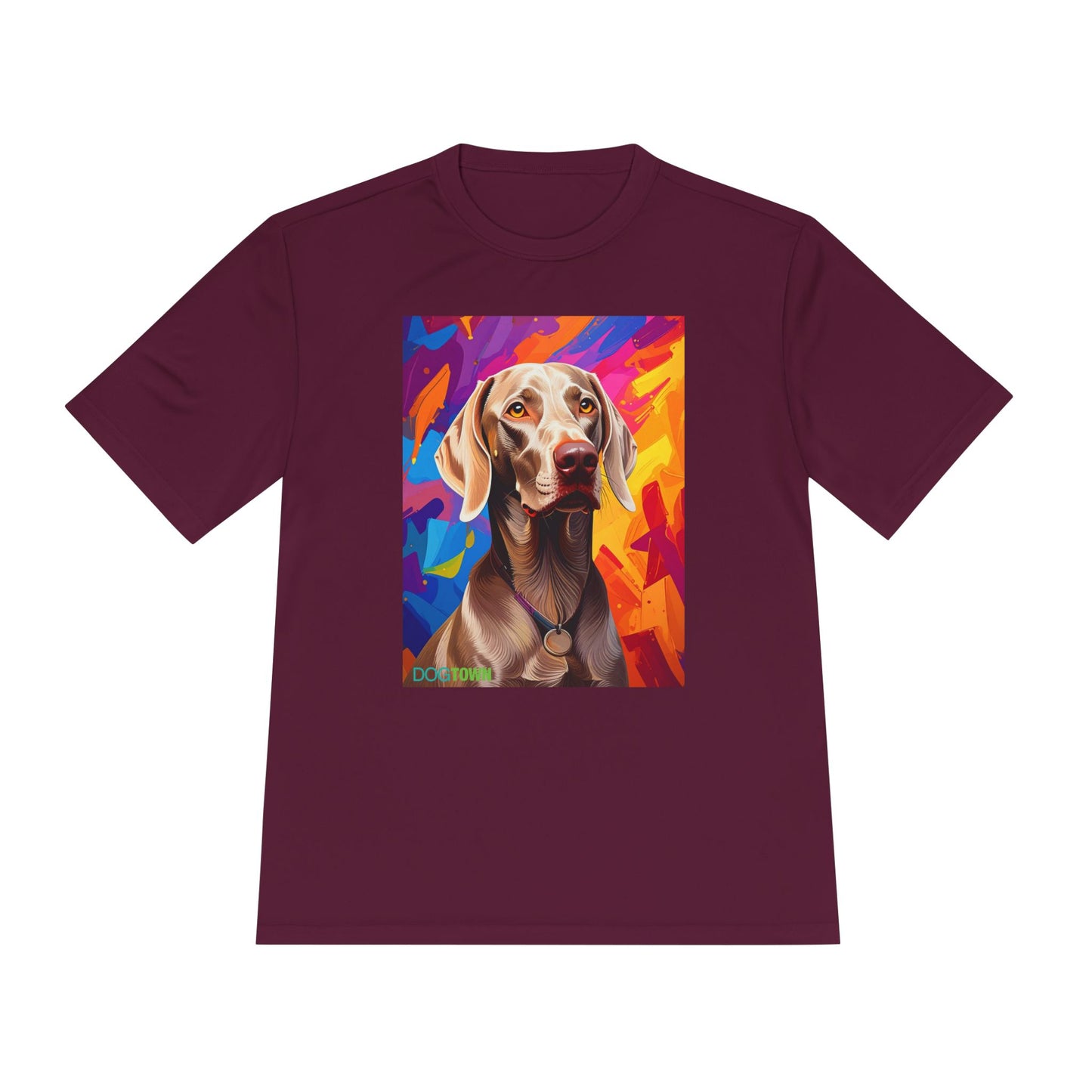 Pup Art Canvas Unisex Moisture Wicking Tee (Weimaraner)