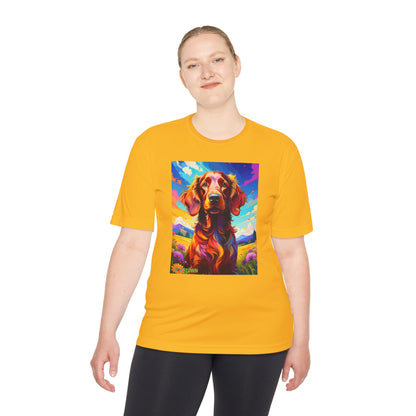Pup Art Canvas Unisex Moisture Wicking Tee (Irish Setter)