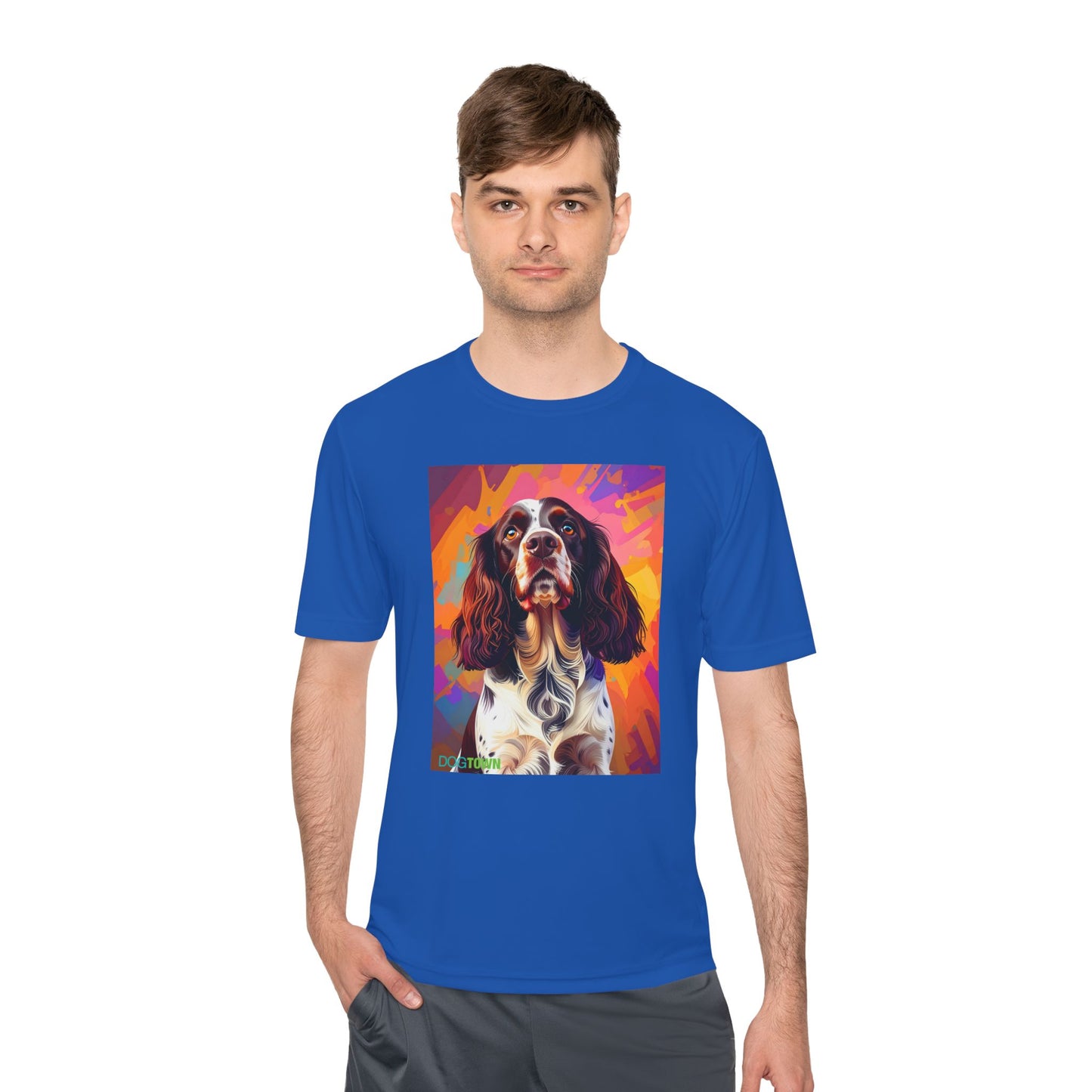 Pup Art Canvas Unisex Moisture Wicking Tee (English Springer Spaniel - 2)