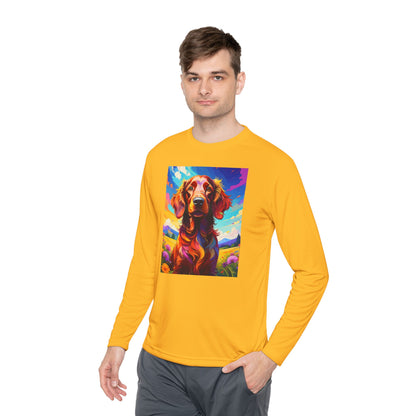 Pup Art Canvas Sport Long Sleeve Tee (Irish Setter)