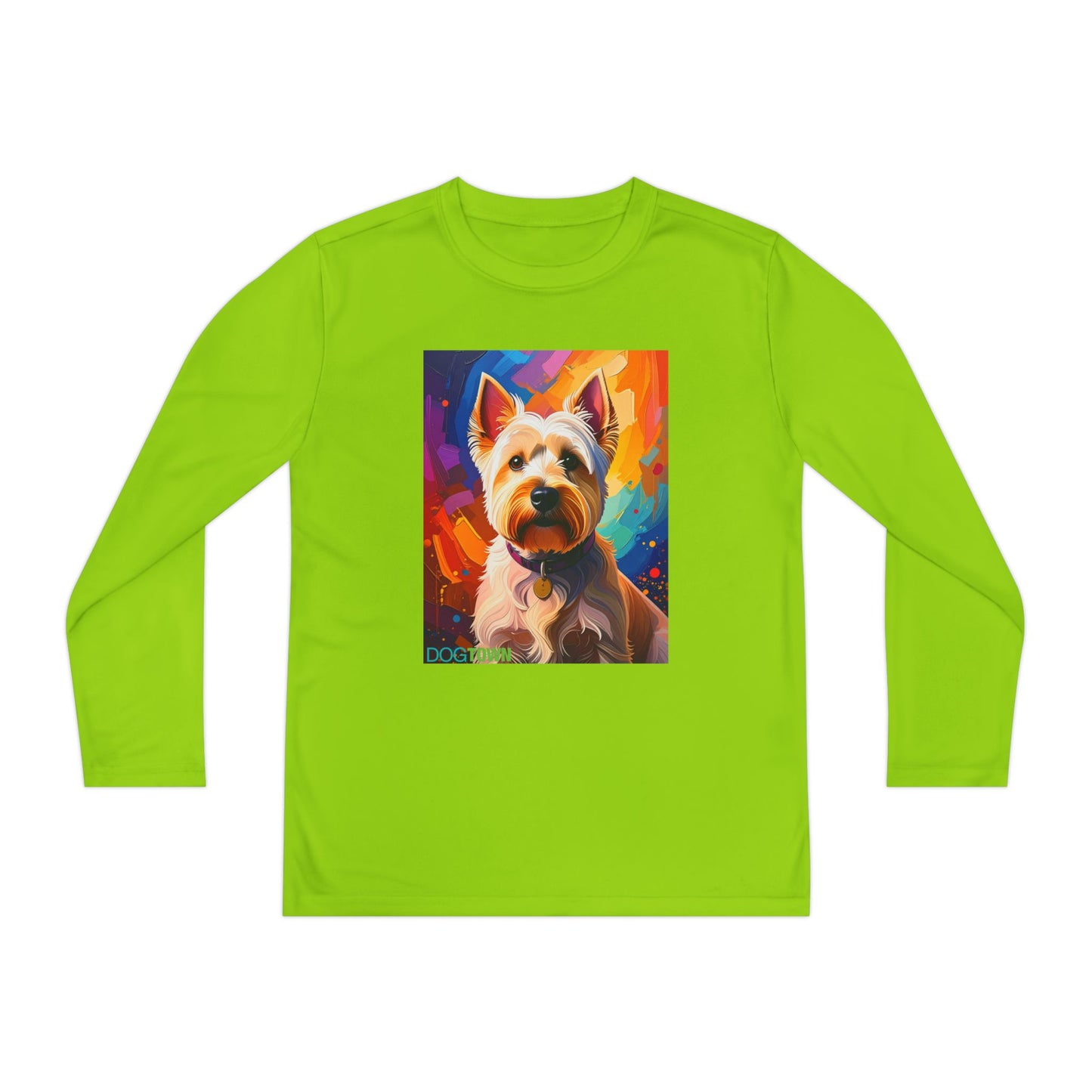Pup Art Canvas - Kid's Sport Long Sleeve Tee  (West Highland White Terrier)