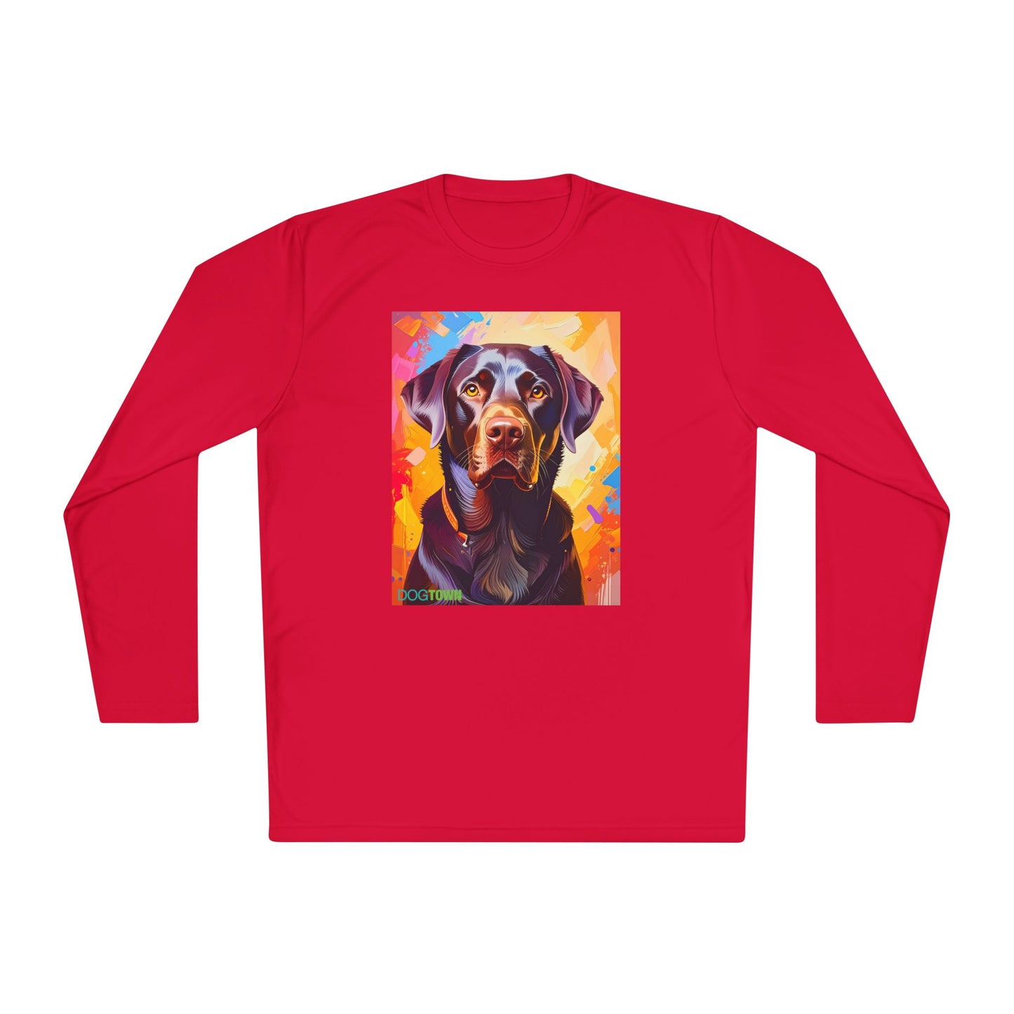 Pup Art Canvas Sport Long Sleeve Tee (Chocolate Lab)