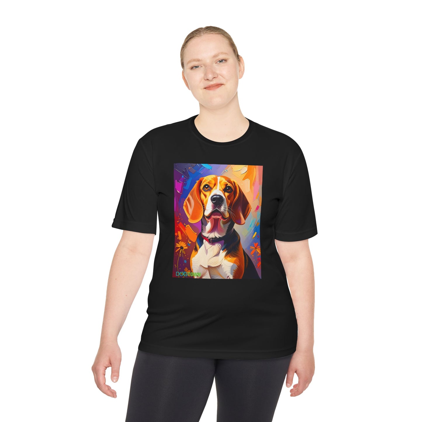 Pup Art Canvas Unisex Moisture Wicking Tee (Beagle)