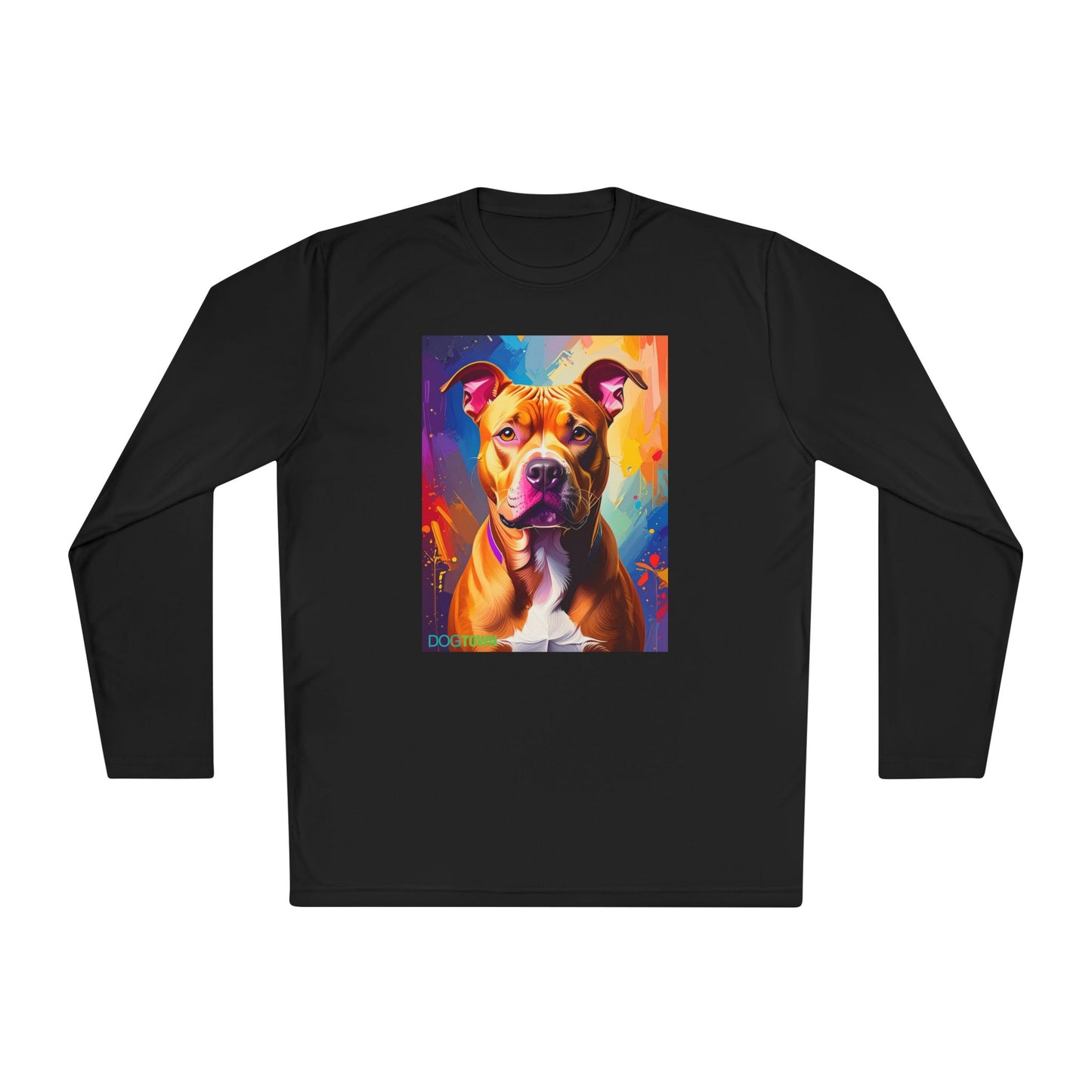 Pup Art Canvas Sport Long Sleeve Tee (Pit Bull)