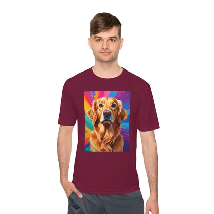 Pup Art Canvas Unisex Moisture Wicking Tee (Golden Retriever)