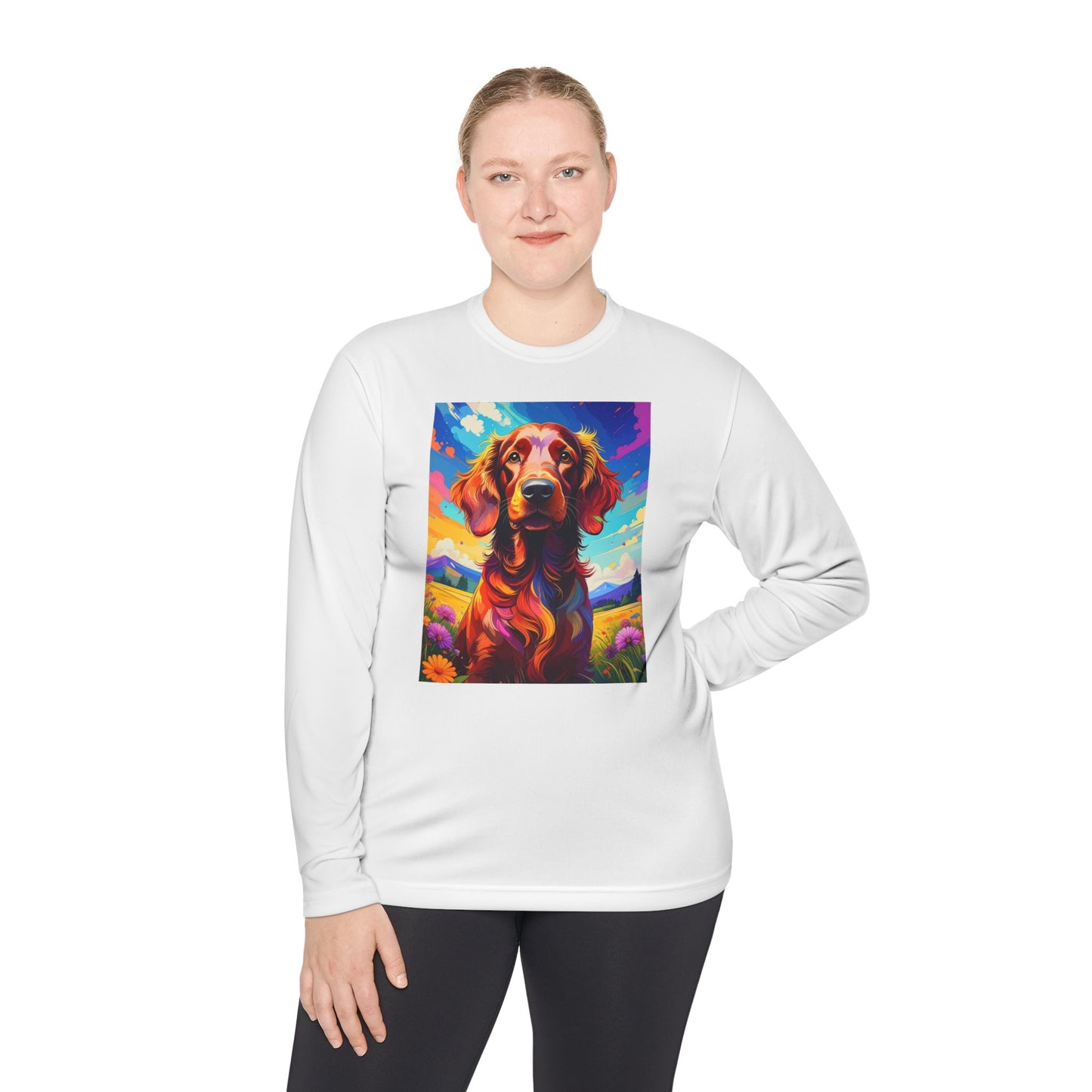 Pup Art Canvas Sport Long Sleeve Tee (Irish Setter)