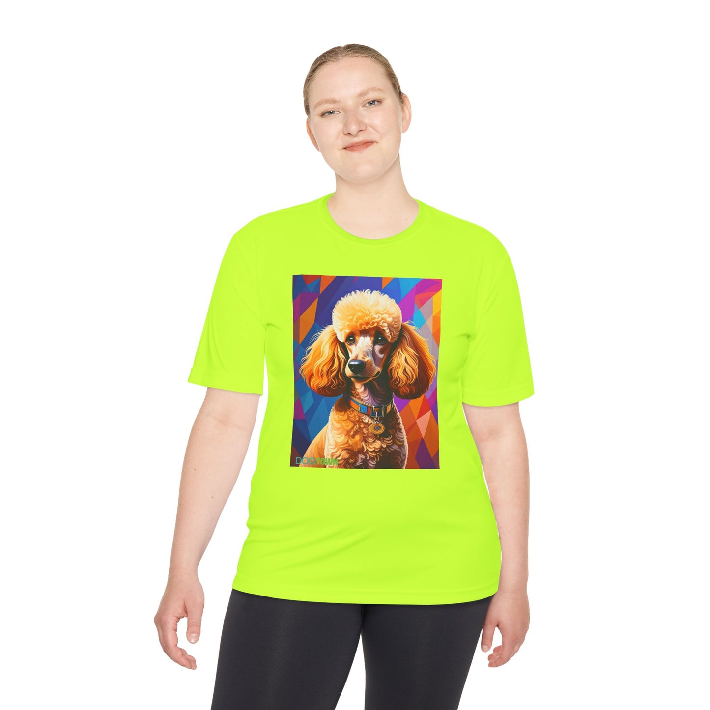 Pup Art Canvas Unisex Moisture Wicking Tee (Mini Poodle)