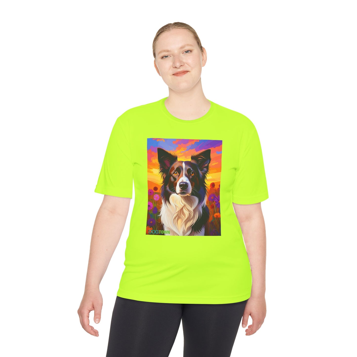 Pup Art Canvas Unisex Moisture Wicking Tee (Border Collie)