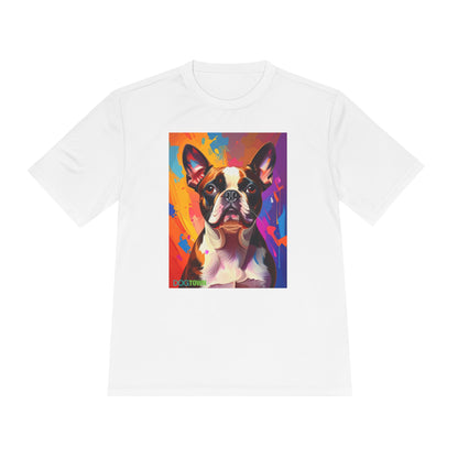 Pup Art Canvas Unisex Moisture Wicking Tee (Boston Terrier)
